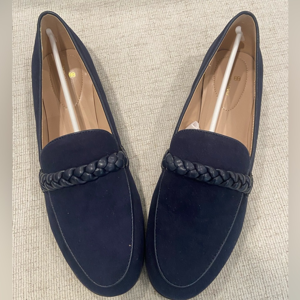 Bandolino Navy Loafers with Braided Detail